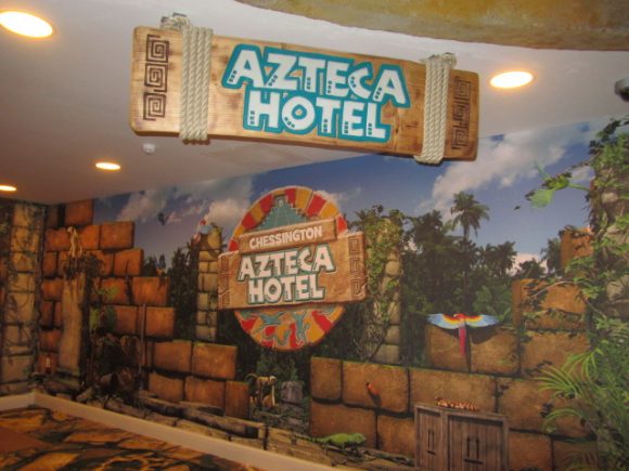 The walk way through to the new Azteca Hotel