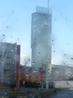 Hilton Hotel through the Manchester rain !