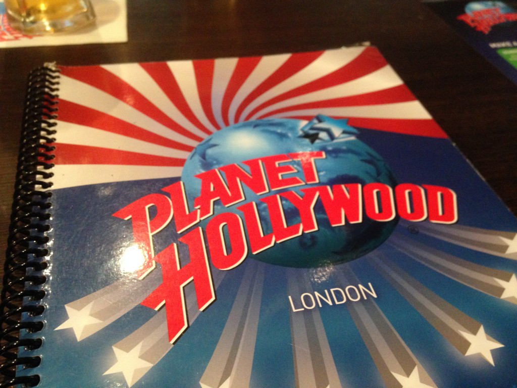 Planet Hollywood menu