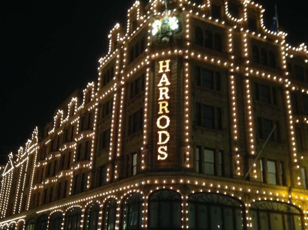 Harrods at night