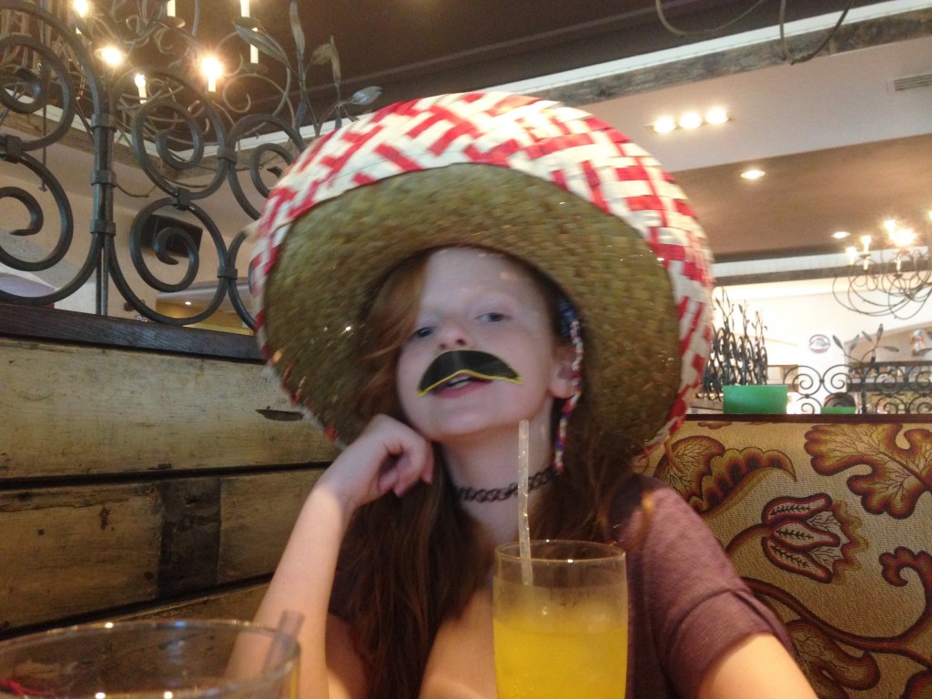 Katie in a Mexican hat