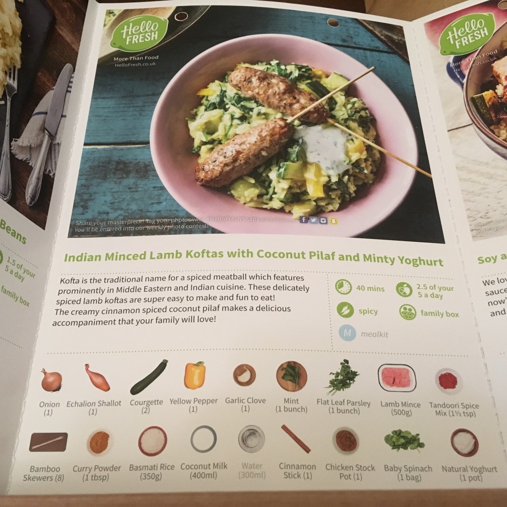 Hello Fresh recipe cards