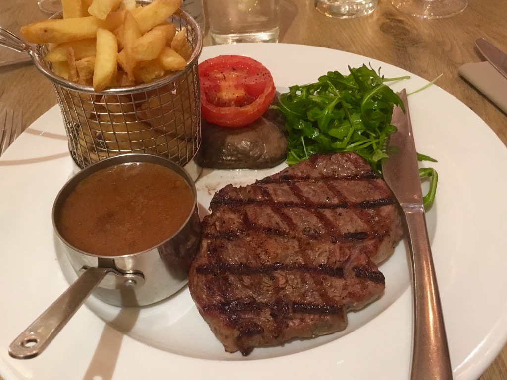 Steak at Bath Mill Lodge Retreat