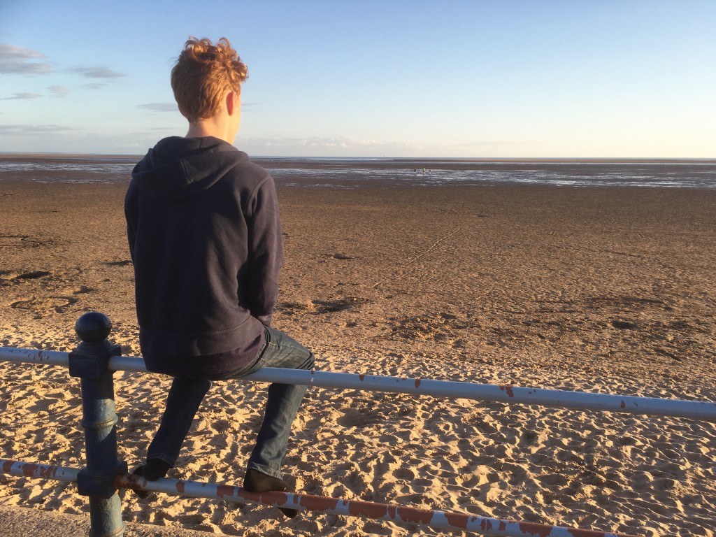 The teen at the beach