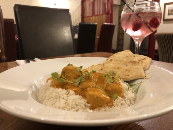 Chicken curry at the Coach House restaurant - Sandybrook Park