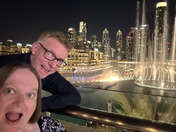 Watching the Dubai Fountains 